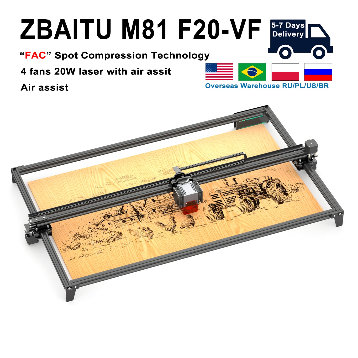 ZBAITU-81x4 6cm/80x80cm  α, 10W/20W/80W/130W ̿ CNC ũž α,  ýƮ   ܱ 